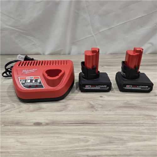 AS-IS Milwaukee M12 12V Lithium-Ion XC High Output 5.0 Ah Battery Pack (2-Pack) Starter Kit