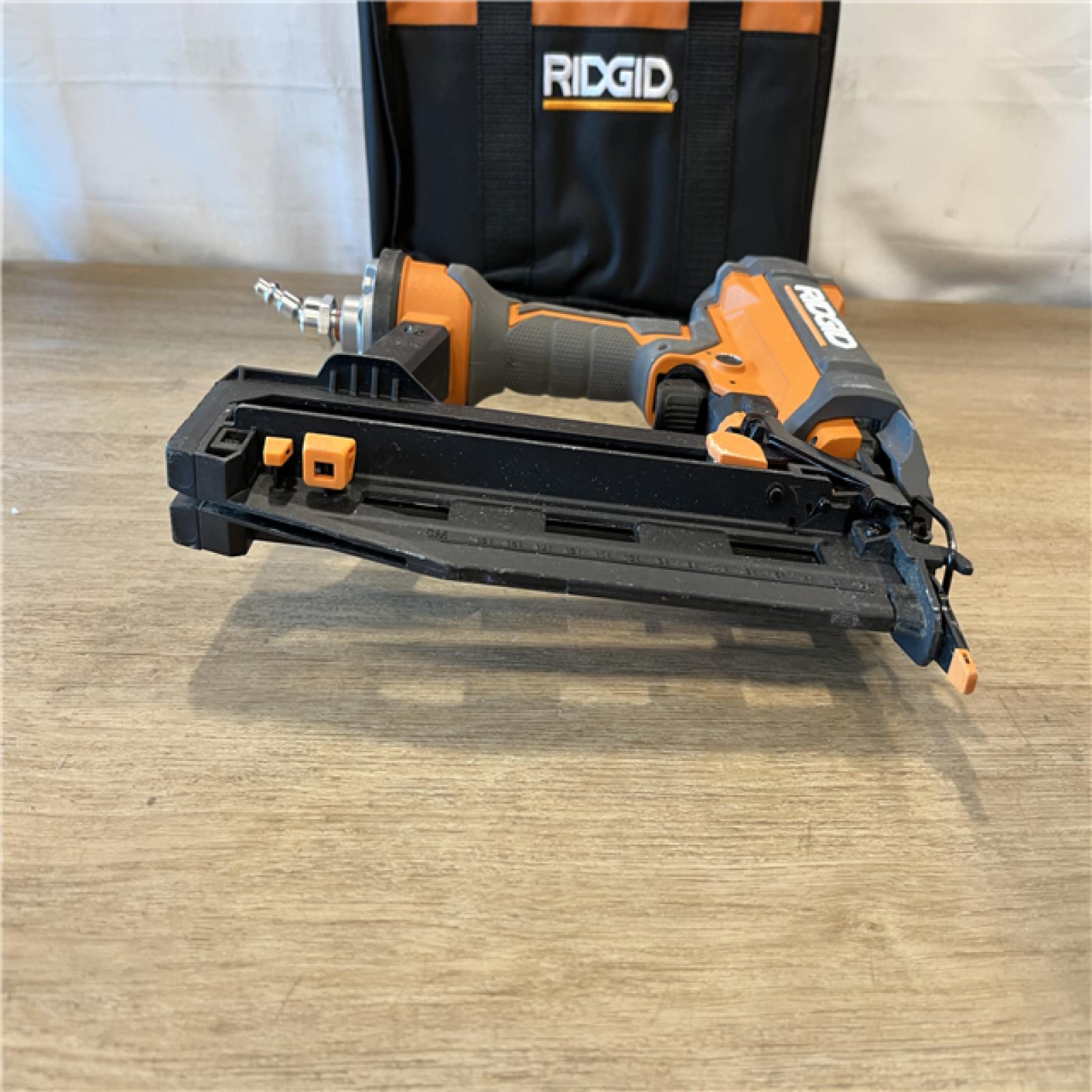 AS-IS RIDGID Pneumatic 16-Gauge 2-1/2 in. Straight Finish Nailer with CLEAN DRIVE Technology
