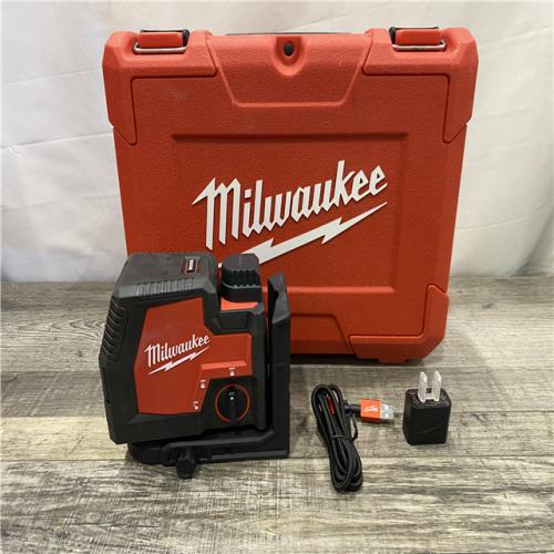 AS-IS Milwaukee 100 ft. REDLITHIUM Lithium-Ion USB Green Rechargeable Cross Line Laser Level Kit