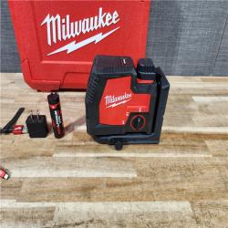 HOUSTON LOCATION - AS - IS Milwaukee 100 ft. REDLITHIUM Lithium-Ion USB Green Rechargeable Cross Line Laser Level with Charger