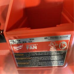 AS-IS Milwaukee 18-Volt Lithium-Ion Brushless Cordless PACKOUT Jobsite Fan (Tool-Only)