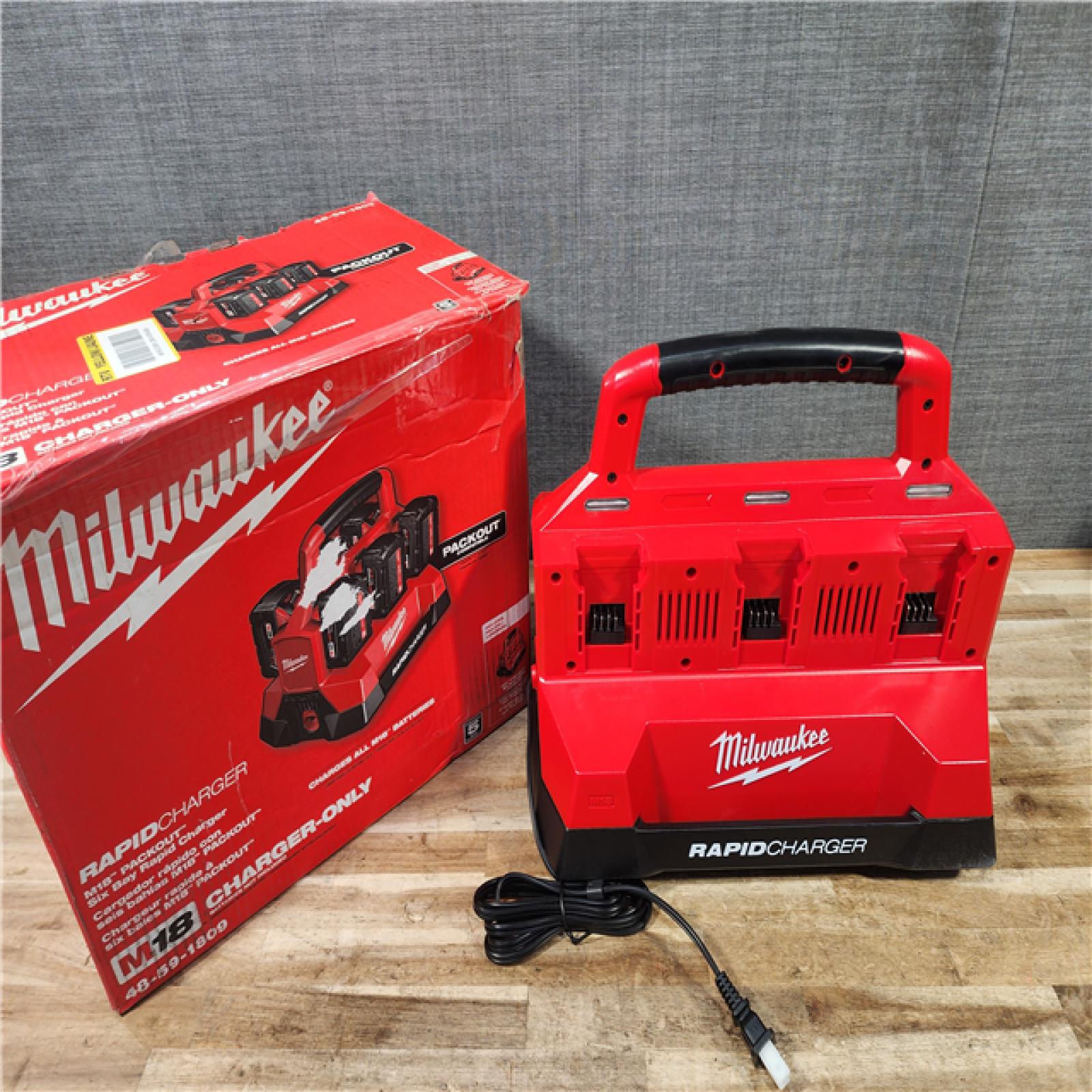 HOUSTON LOCATION - AS-IS Milwaukee M18 Packout Six Bay Rapid Charger (CHARGER ONLY)