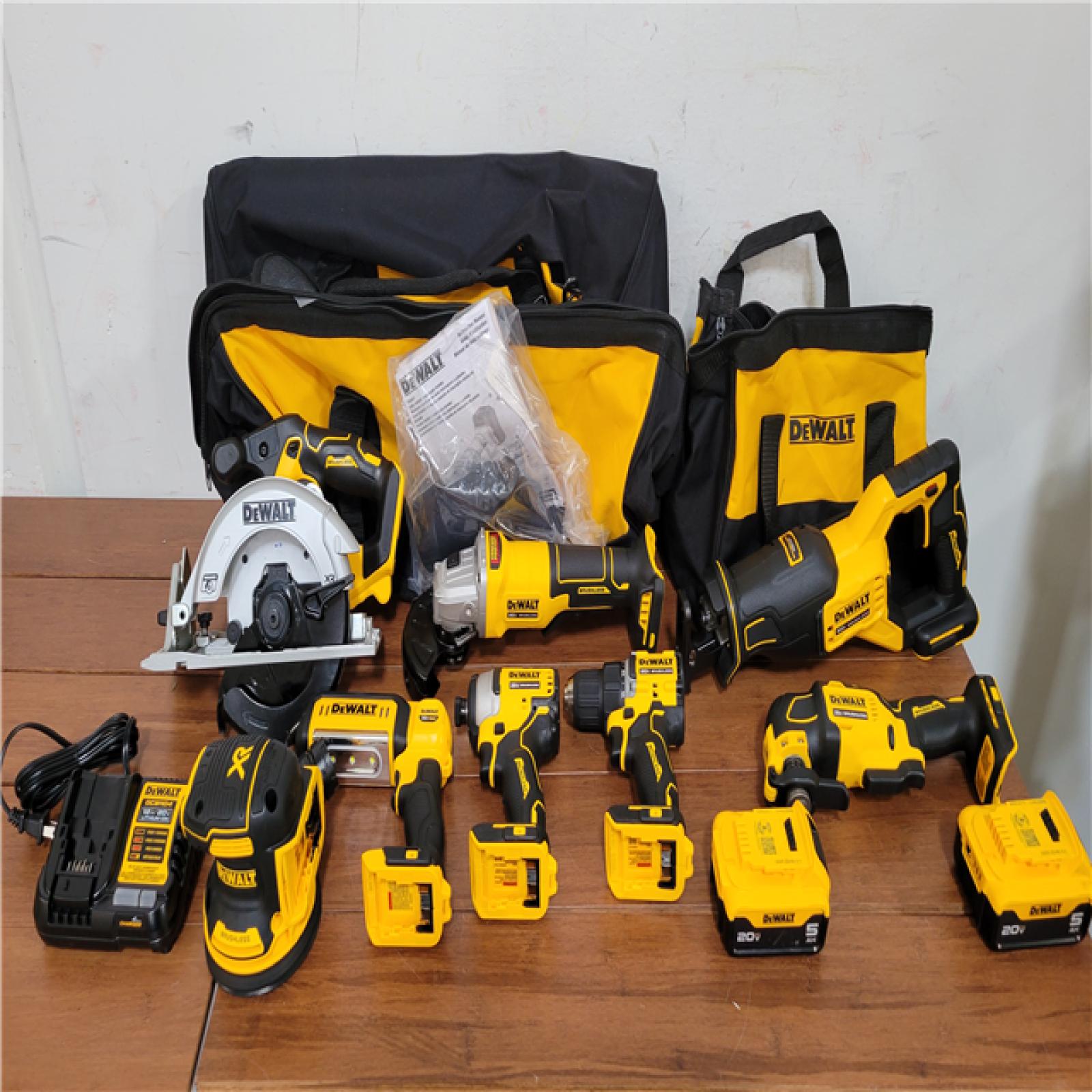 California NEW DeWalt 8-Tool Combo Kit  Includes (2) Batteries  Charger & Bag
