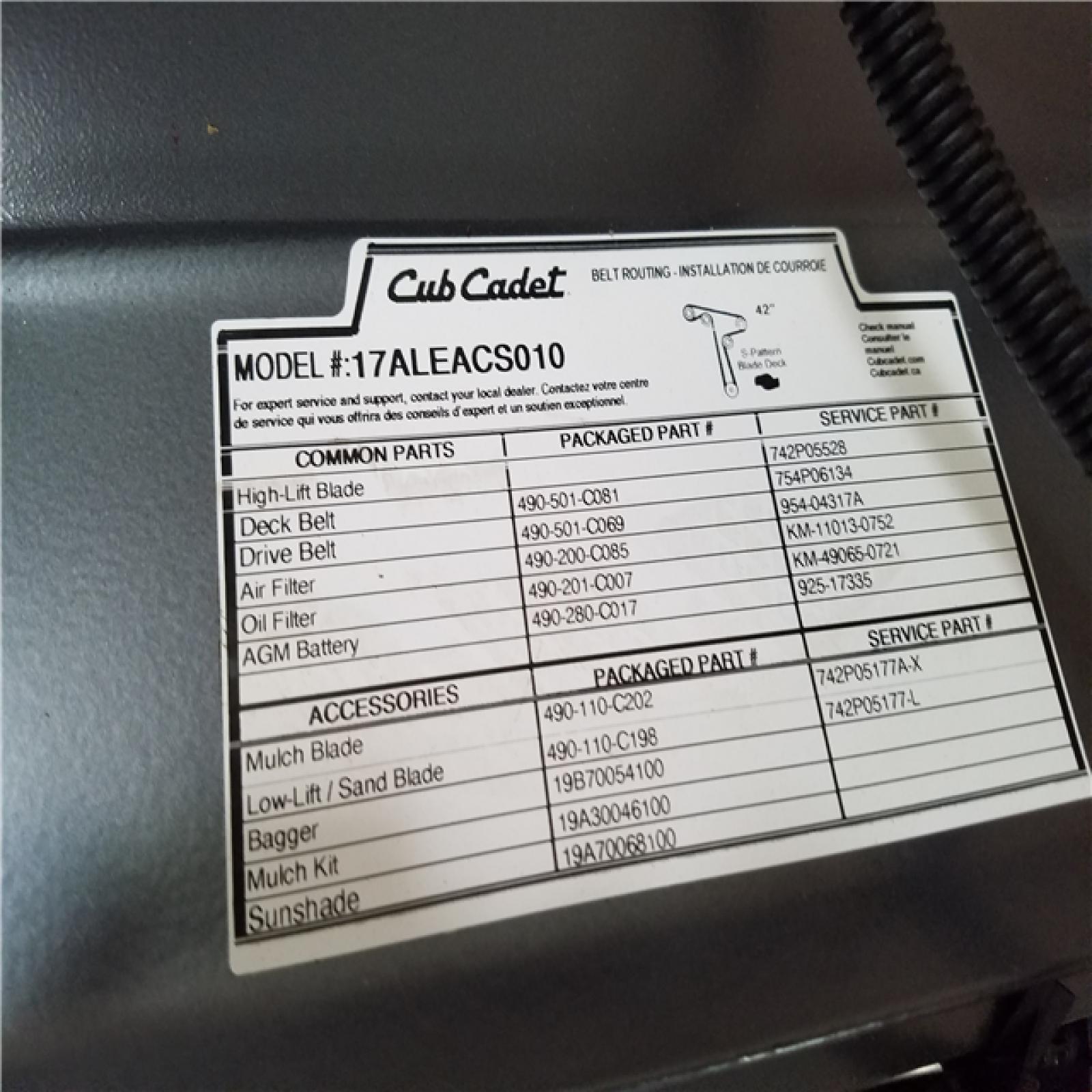CALIFORNIA AS-IS ULTIMA ZT1 CUB CADET