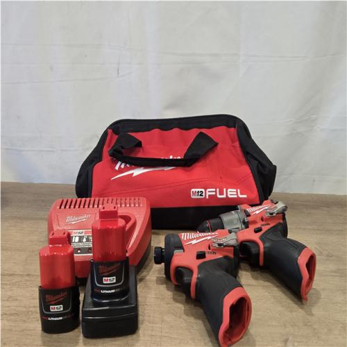 AS-IS Milwaukee FUEL 12-Volt Lithium-Ion Brushless Cordless Hammer Drill and Impact Driver Combo Kit