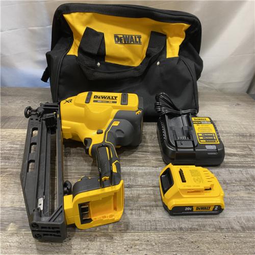 AS-IS DEWALT 20V MAX XR 16-Gauge Electric Cordless Angled Finishing Nailer Kit