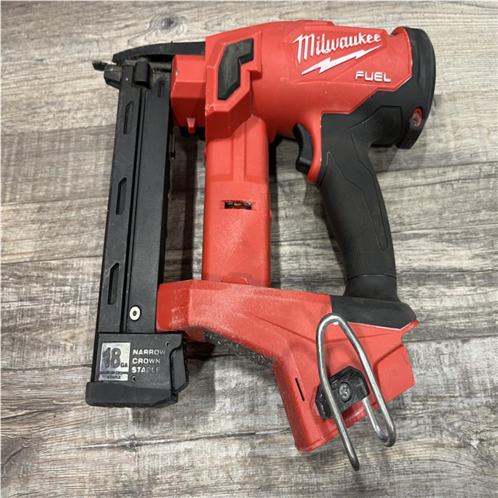 AS-IS Milwaukee FUEL 18-Volt Lithium-Ion Brushless Cordless 18-Gauge 1/4 in. Narrow Crown Stapler (Tool-Only)