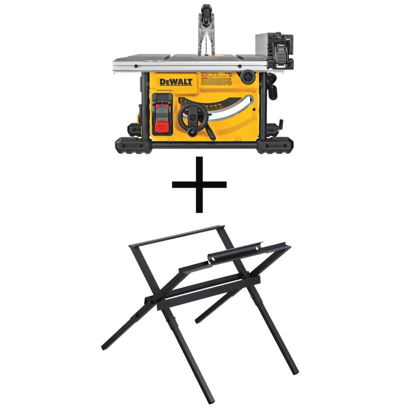 NEW- DEWALT 15 Amp Corded 8-1/4 in. Compact Jobsite Tablesaw with Compact Table Saw Stand