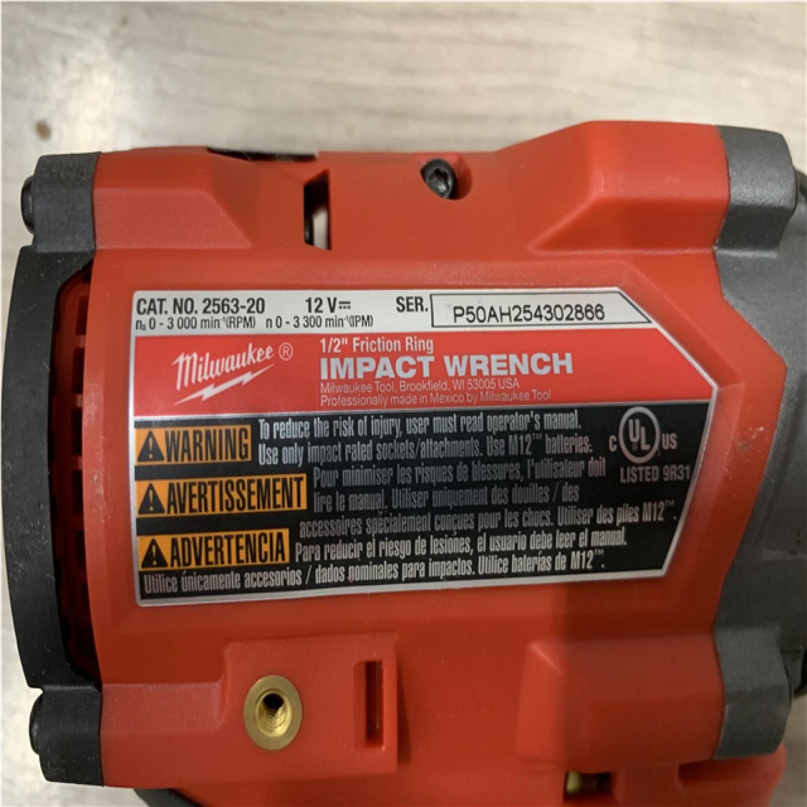 AS-IS Milwaukee FUEL 12V Lithium-Ion Brushless Cordless Stubby 1/2 in. Impact Wrench (Tool-Only)