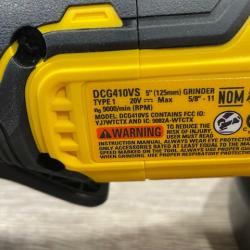 AS-IS DEWALT 20V XR Cordless 4-1/2. in. to 5 in. Variable Speed Angle Grinder (Tool Only)