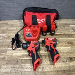 Houston Location AS-Is Milwaukee Drill Driver and Impact Driver and 2 Batteries with Charger