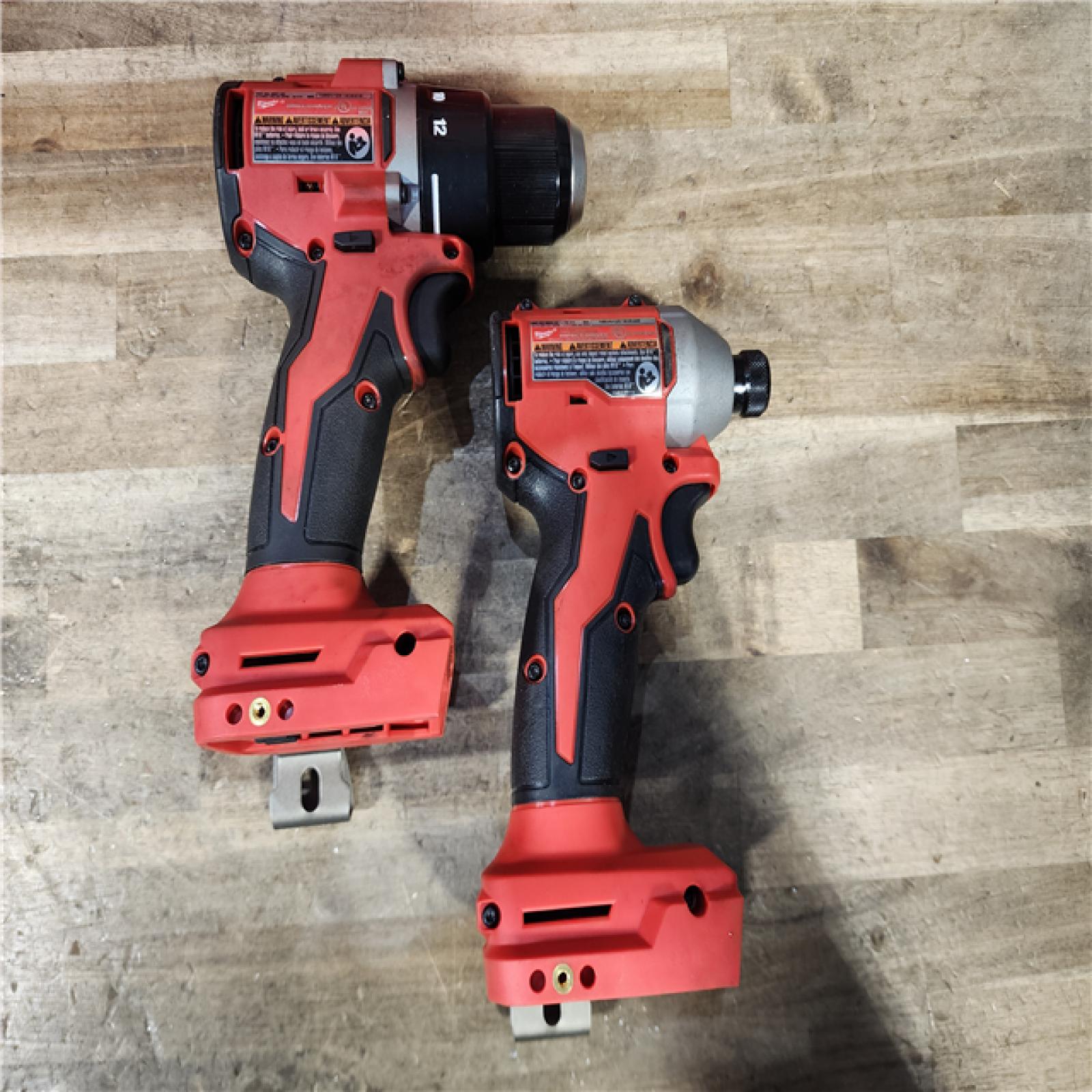 HOUSTON LOCATION - AS-IS Milwaukee M18 18V Lithium-Ion Brushless Cordless Compact Drill/Impact Combo Kit (2-Tool) W/(2) 2.0 Ah Batteries  Charger & Bag