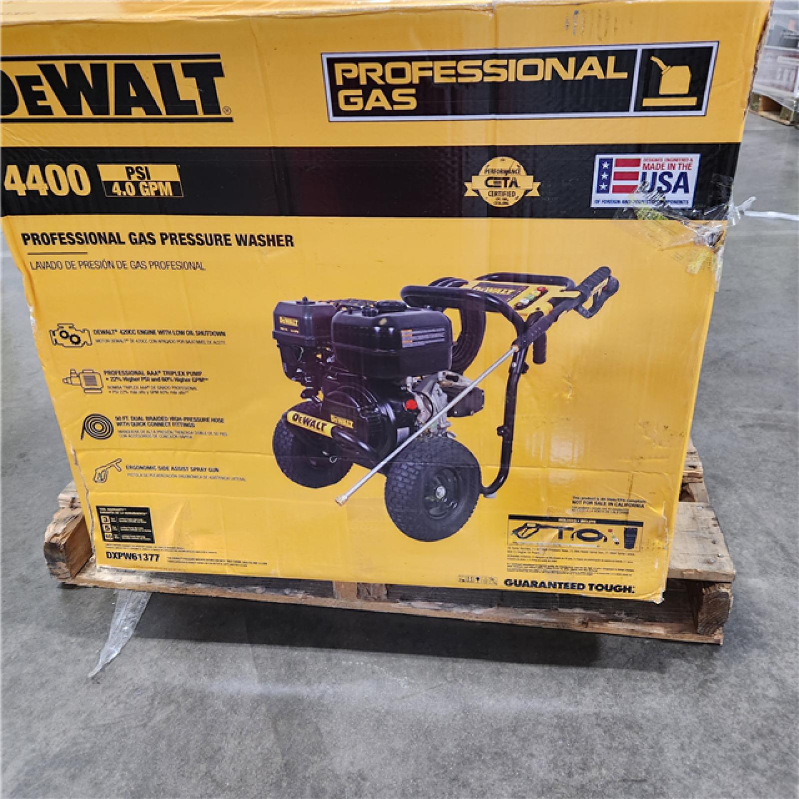 Dallas Location - As-Is Dewalt DXPW61377 4400 PSI 4.0 GPM Gas Pressure Washer