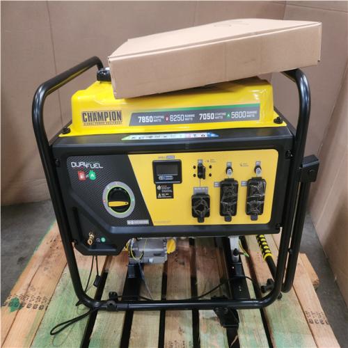 Phoenix AS-IS Champion Power Equipment 7850/6250-Watt Recoil Start Dual Fuel Portable Generator w/ Free 3-Year Warranty for Home Backup and Storm Prep (Cord DOESN'T RETRACT)