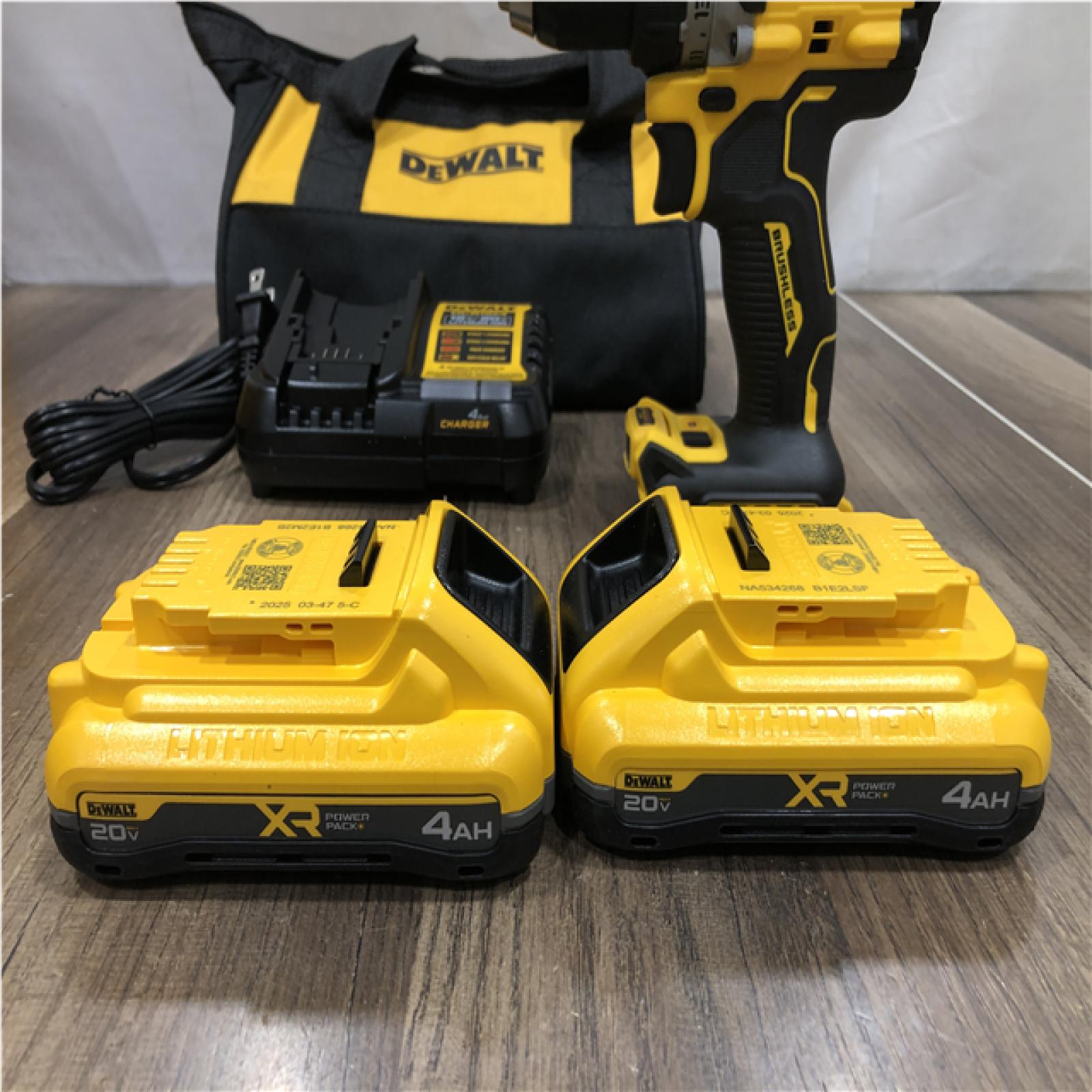AS-IS DEWALT 20V XR Lithium-Ion Cordless Brushless 1/2 in. Drill/Driver Kit