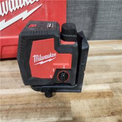 HOUSTON LOCATION - AS-IS Milwaukee Green 100 ft. Cross Line and Plumb Points Rechargeable Laser Level with REDLITHIUM Lithium-Ion