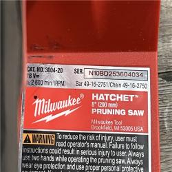 AS-IS Milwaukee FUEL 18V Lithium-Ion Brushless Cordless 8 in. HATCHET Pruning Saw (Tool-Only)