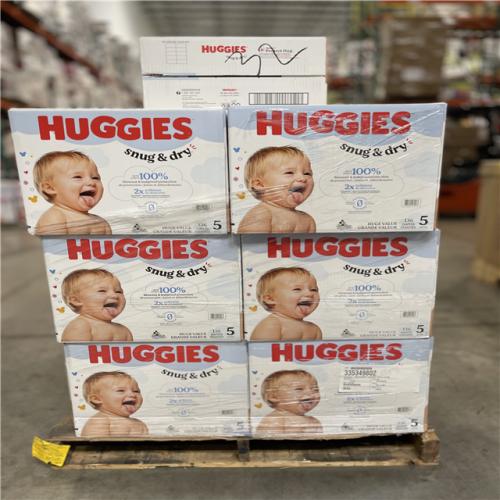 DALLAS LOCATION- Huggies Size 5 Diapers  Snug & Dry Baby Diapers PALLET-(32 CASES)