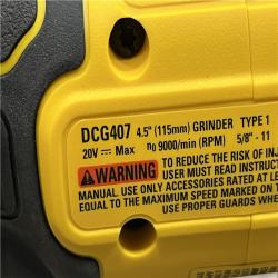AS-IS DEWALT 20-Volt MAX Cordless Brushless 4-1/2 in. Angle Grinder with Slide Switch (Tool Only)
