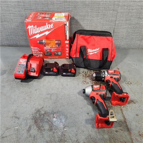 HOUSTON LOCATION - AS-IS Milwaukee M18 18V Cordless Brushed 2 Tool Drill/Driver and Impact Driver Kit