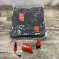 AS-IS Milwaukee Men's X-Large 12-Volt Lithium-Ion Cordless Tough Shell Black Heated Jacket with (1) 3.0 Ah Battery and Charger