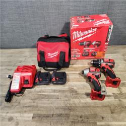 HOUSTON LOCATION - AS-IS Milwaukee 18V Cordless Brushed 2-Tool Drill/Driver and Impact Driver Kit