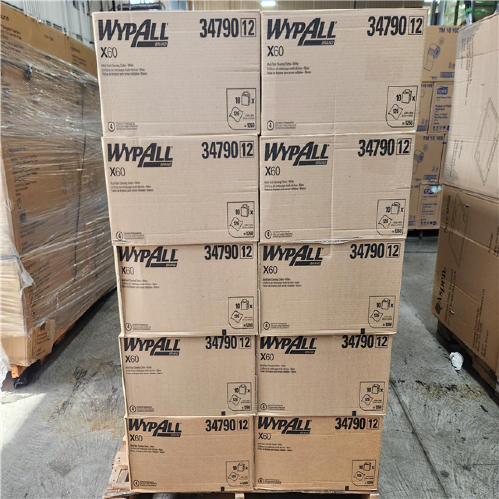 Phoenix Location NEW WypAll  WypAll X60 Reusable Cloths (34790), Convenient Pop-Up Box, White Pallet (20 Boxes) (Retail Value $2600)