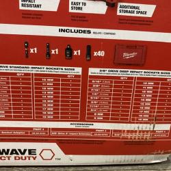 AS-IS Milwaukee SHOCKWAVE 3/8 in. Drive SAE and Metric 6 Point Impact Socket Set (43-Piece)