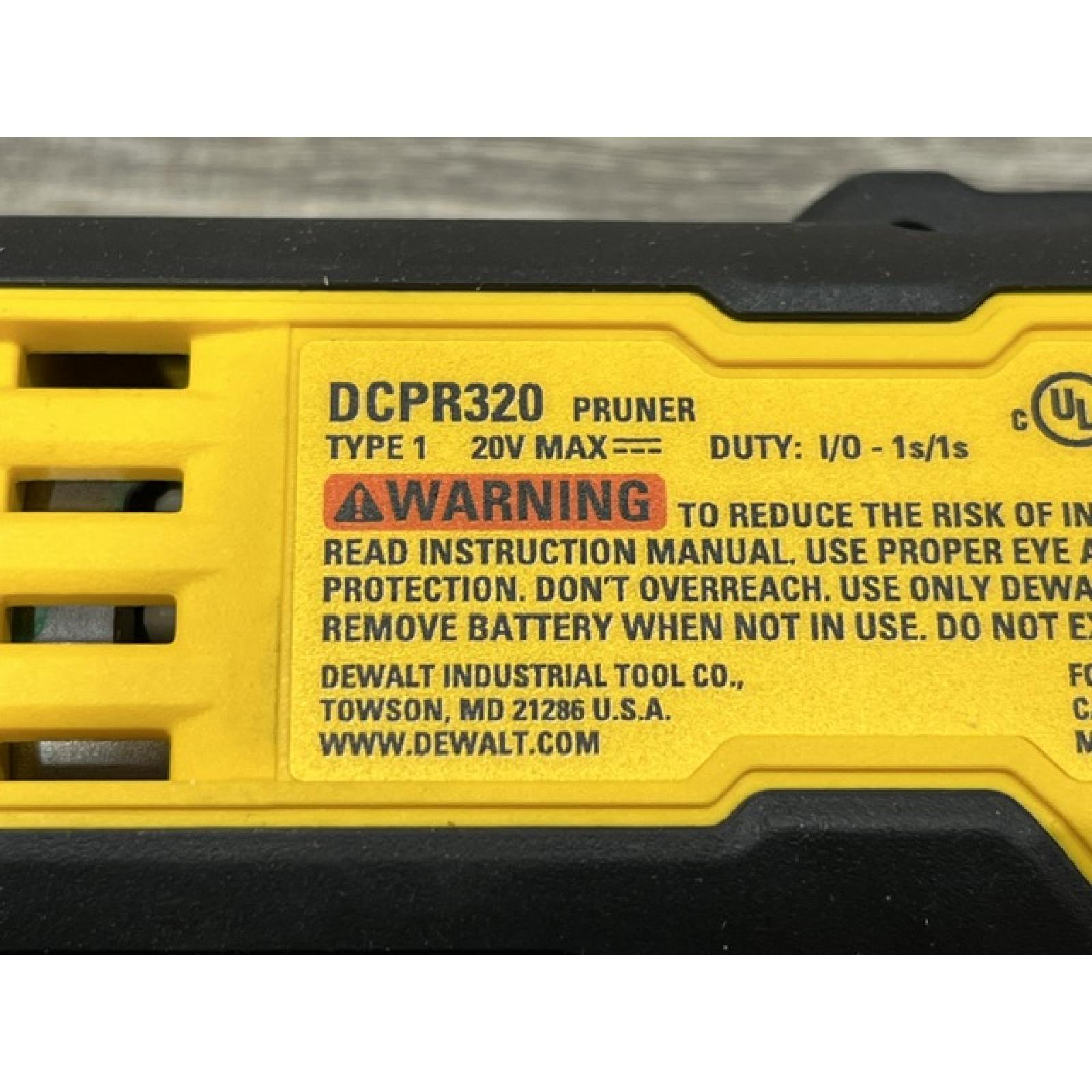 AS-IS DEWALT 20-Volt MAX 1 -1/2 in. Capacity Cordless Battery Powered Pruner (Tool Only)