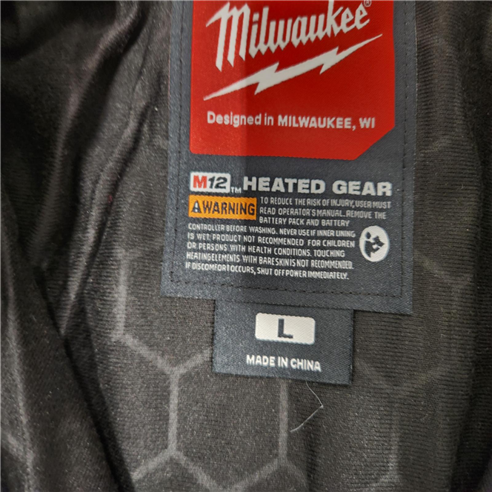 AS-IS- Milwaukee Men's Large 12-Volt Lithium-Ion Cordless Tough Shell Black Heated Jacket with (1) 3.0 Ah Battery and Charger