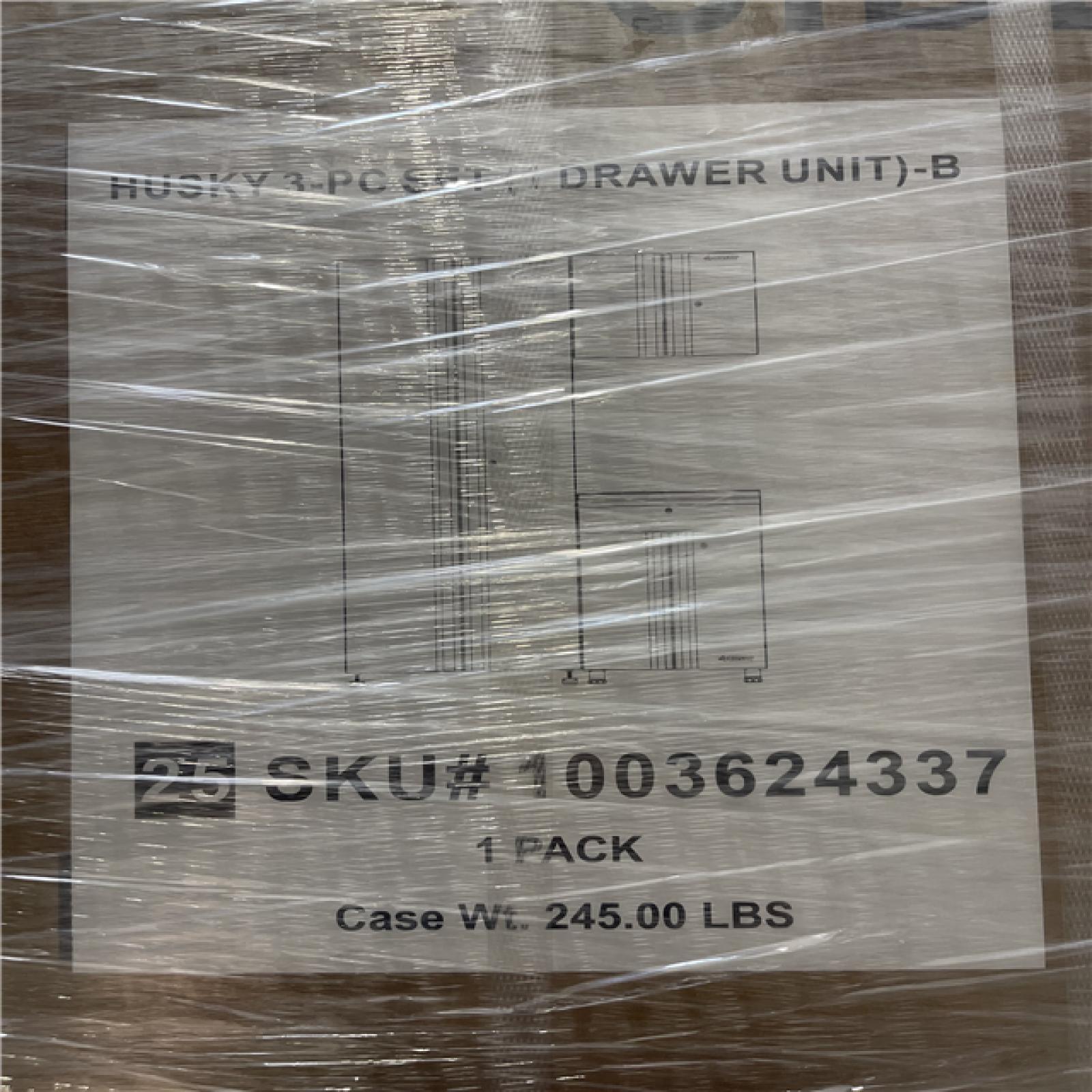 DALLAS LOCATION - Husky 3-Piece Regular Duty Welded Steel Garage Storage System in Black PALLET-(2 UNITS)