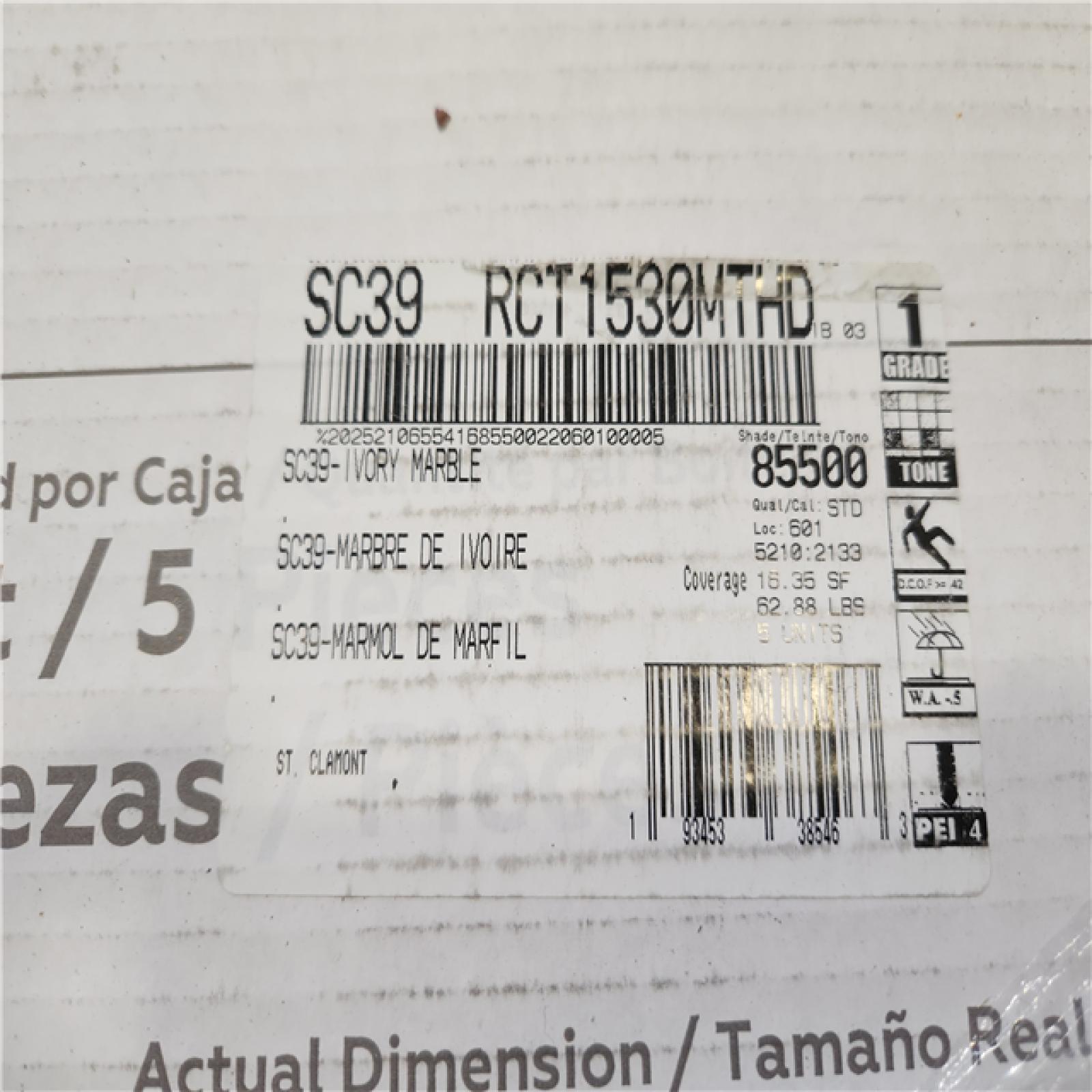 Phoenix Daltile St. Clamont Ivory Marble 15 in. x 30 in. Glazed Porcelain Floor and Wall Tile (245 sq. ft./15 Case)