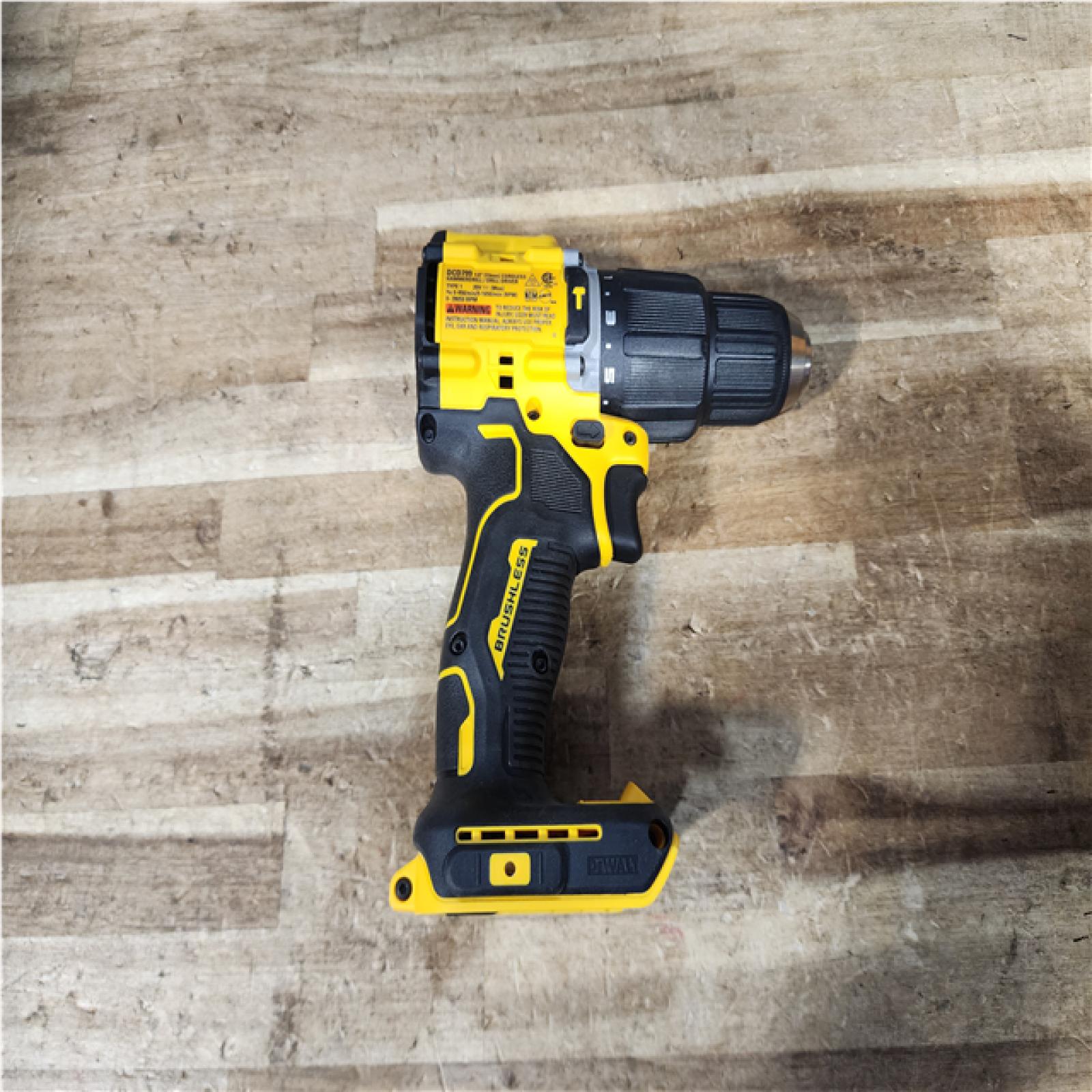 Houston Location AS-IS DEWALT ATOMIC 20-Volt MAX Brushless Cordless 1/2 in. Hammer Drill (Tool-Only)