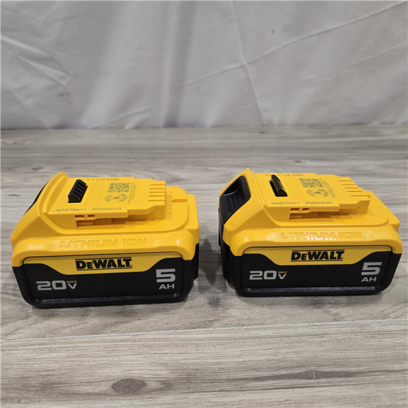 AS-IS DEWALT 20V MAX XR Premium Lithium-Ion 5.0Ah Battery Pack (2 Pack)