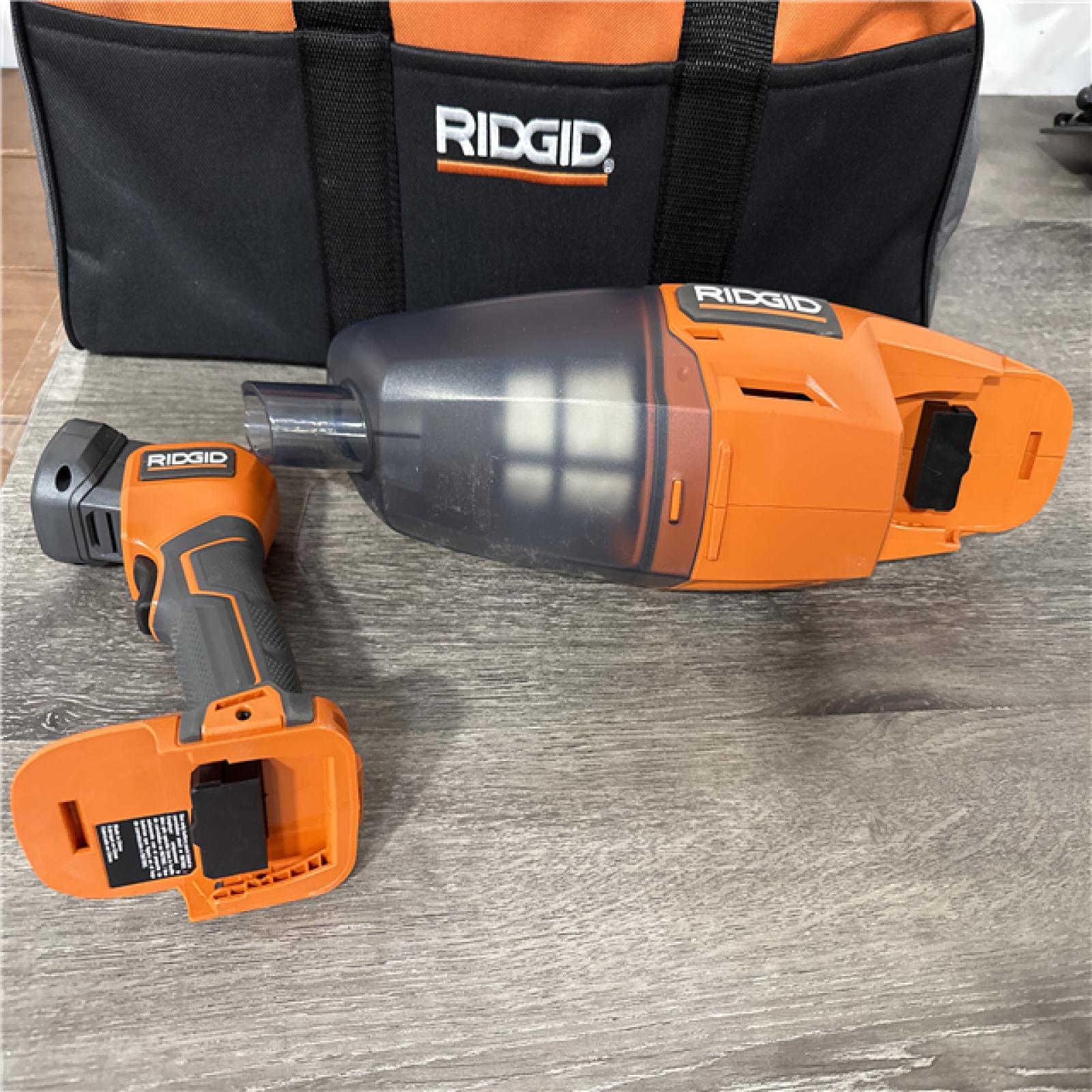 California AS-IS Ridgid 18V 8-Tool Combo Kit  Includes (2) Batteries  Charger & Bag