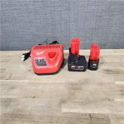 HOUSTON LOCATION - AS-IS Milwaukee 2 Tool Combo Kit W/ (2) Battery & Charger
