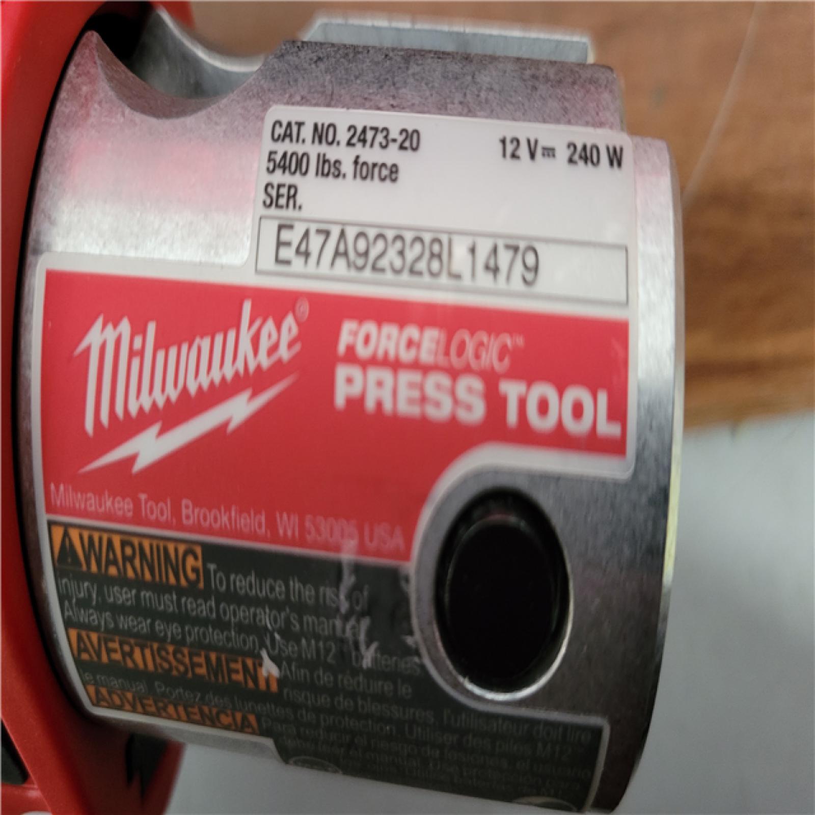 California AS-IS Milwaukee M12 Force Logic Press Tool Kit  Includes (2) Batteries  Charger and Hard Case