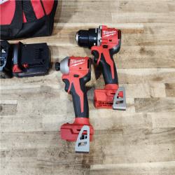 HOUSTON LOCATION - AS - IS Milwaukee 18-Volt Lithium-Ion Brushless Cordless Compact Hammer Drill/Impact Combo Kit