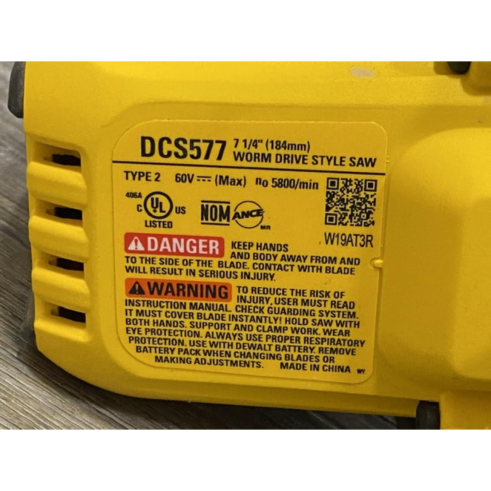 AS-IS DEWALT FLEXVOLT 60V MAX Cordless Brushless 7-1/4 in. Wormdrive Style Circular Saw (Tool Only)