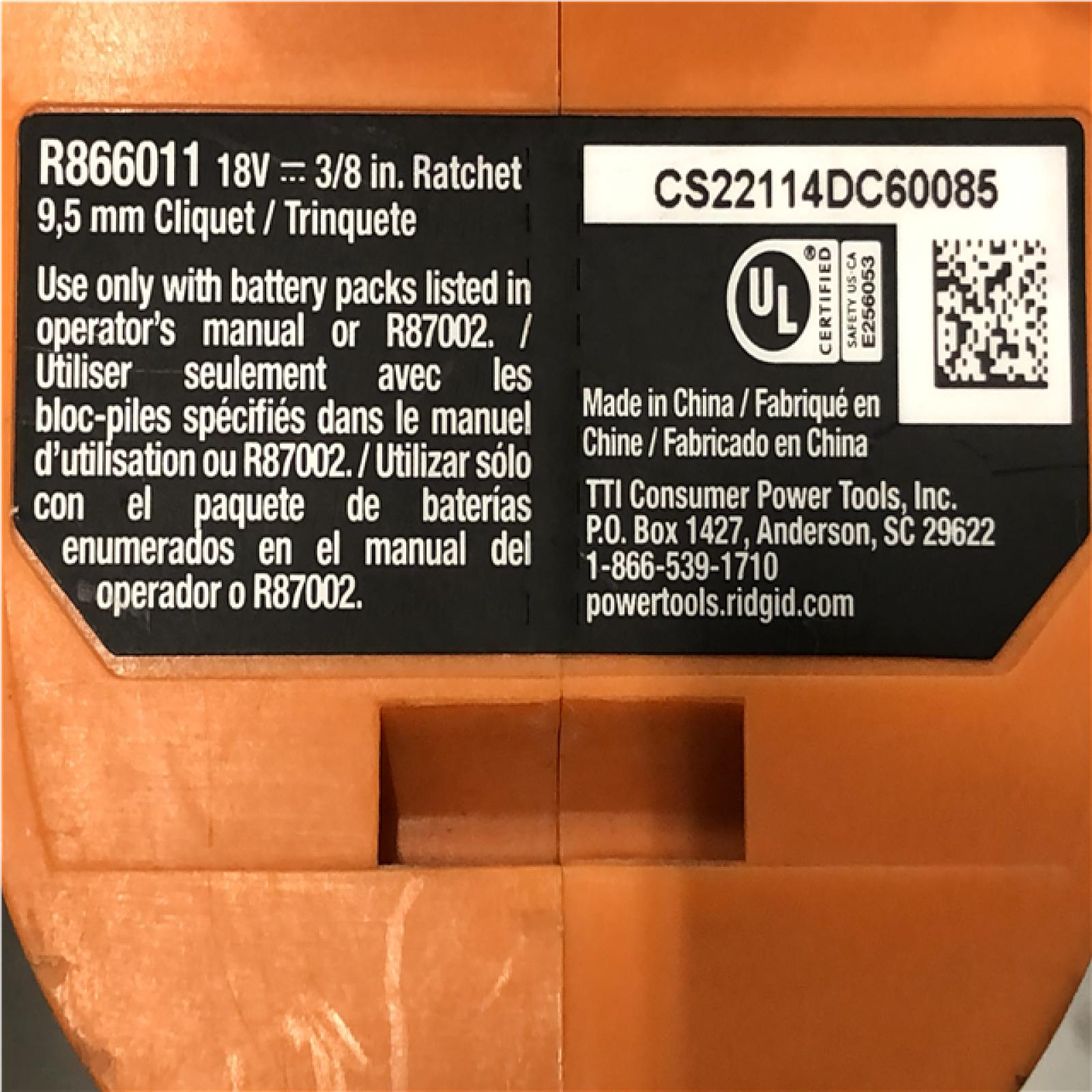 AS-IS RIDGID 18V Brushless Cordless 3/8 in. Ratchet (Tool-Only)
