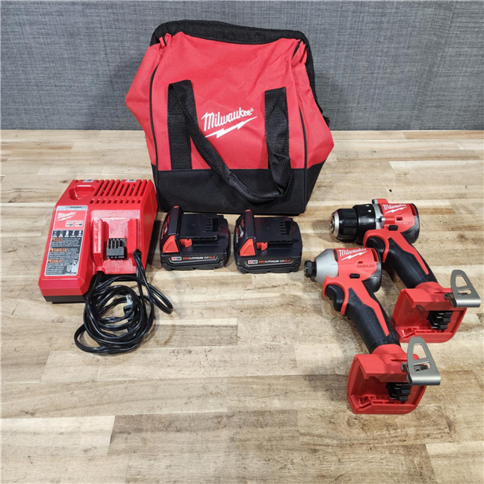 HOUSTON LOCATION - AS - IS Milwaukee 18V Lithium-Ion Brushless Cordless Compact Drill/Impact Combo Kit