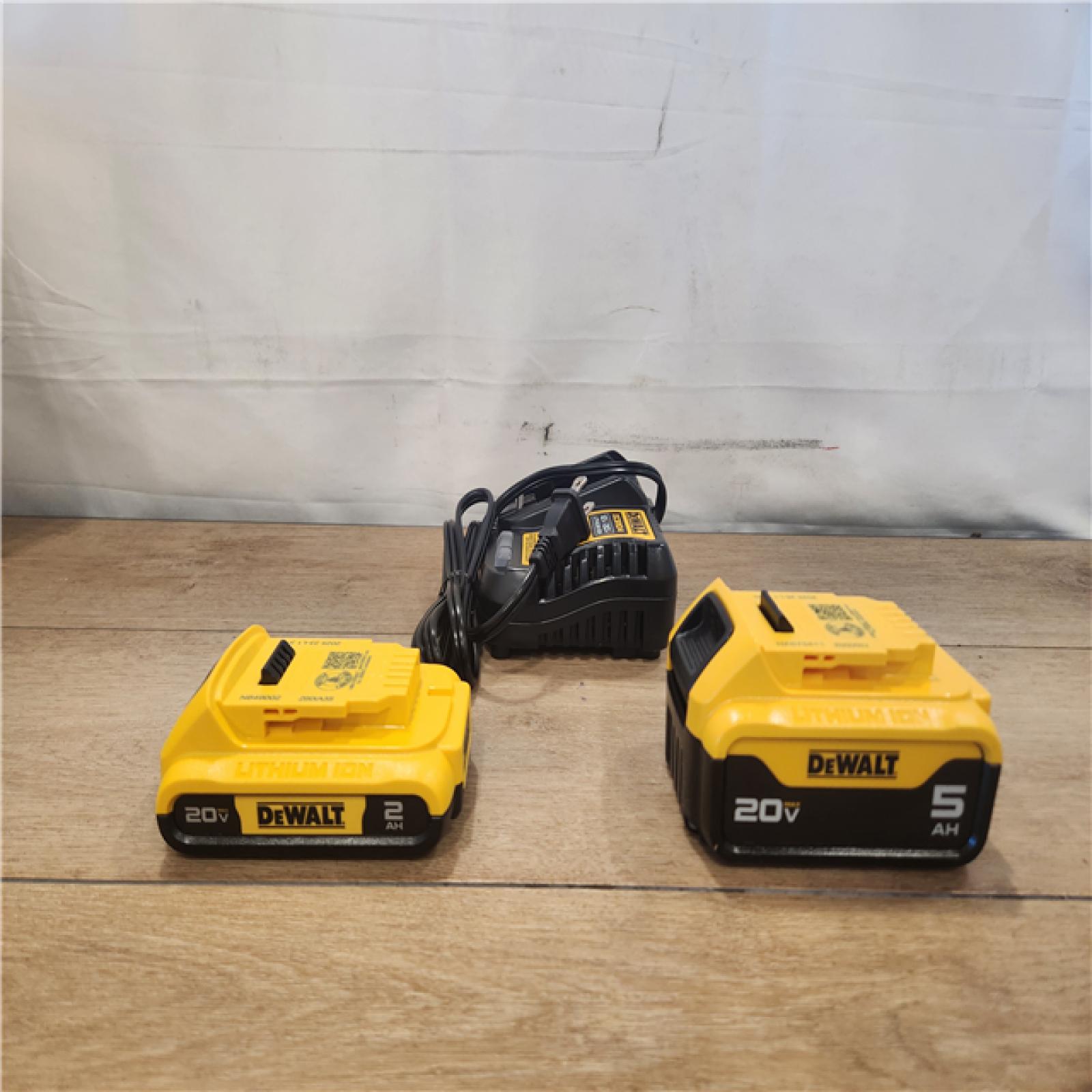 AS-IS- DEWALT 20V MAX Lithium-Ion Battery Kit with 5.0Ah and 2.0Ah Battery and Charger