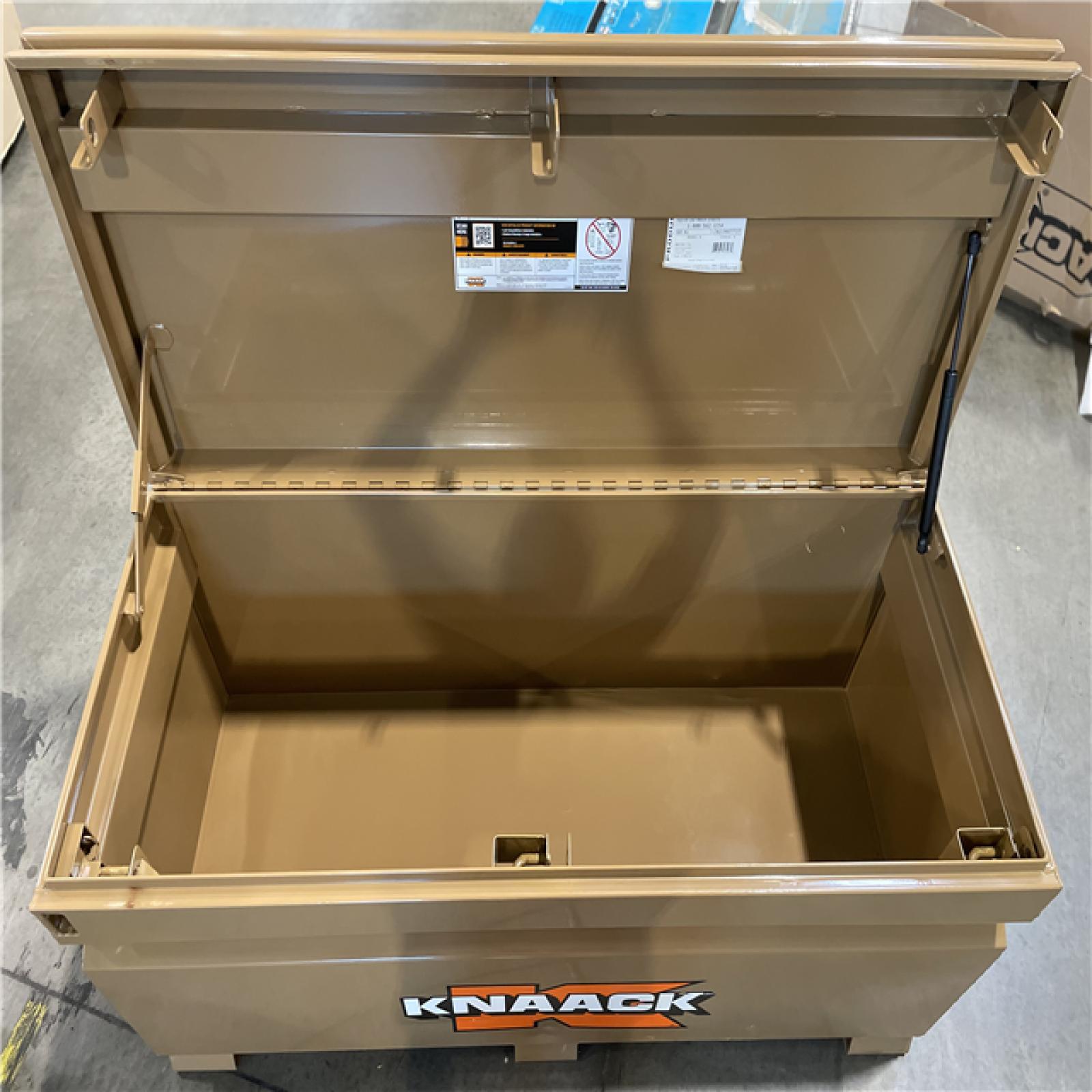 DALLAS LOCATION- AS-IS KNACK 60 in. W x 24 in. L x 28 in. H  Steel Jobsite Tool Storage Chest w/ Lock