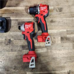 HOUSTON LOCATION - AS-IS M18 18V Lithium-Ion Brushless Cordless Compact Drill/Impact Combo Kit (2-Tool) W/(2) 2.0 Ah Batteries, Charger & Bag