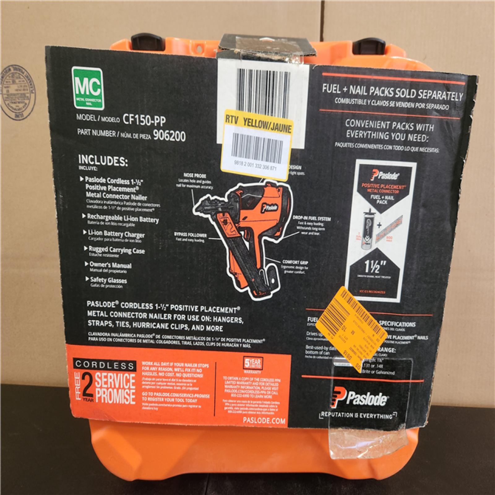 Phoenix NEW Paslode CF150-PP Cordless Fuel/Gas and Battery 1-1/2 in. 30-Degree Positive Placement Metal Connector Nailer w/ Battery and Charger
