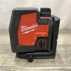 AS-IS Milwaukee Green 100 ft. Cross Line and Plumb Points Rechargeable Laser Level Kit