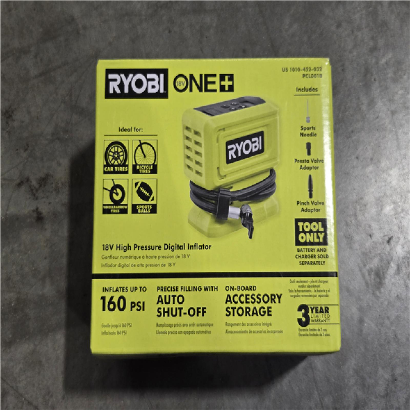 NEW!- Ryobi 18V ONE+ HIGH PRESSURE DIGITAL INFLATOR (LOT OF 8)