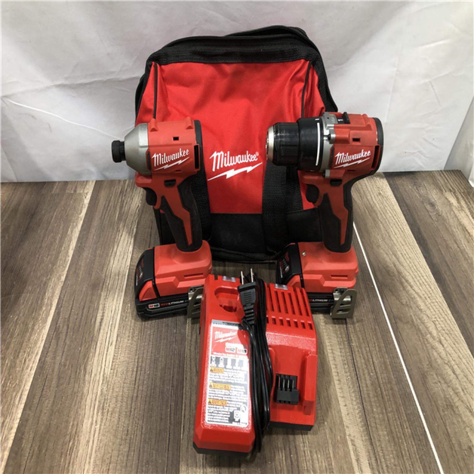 AS-IS Milwaukee 18V Lithium-Ion Brushless Cordless Compact Drill/Impact Combo Kit