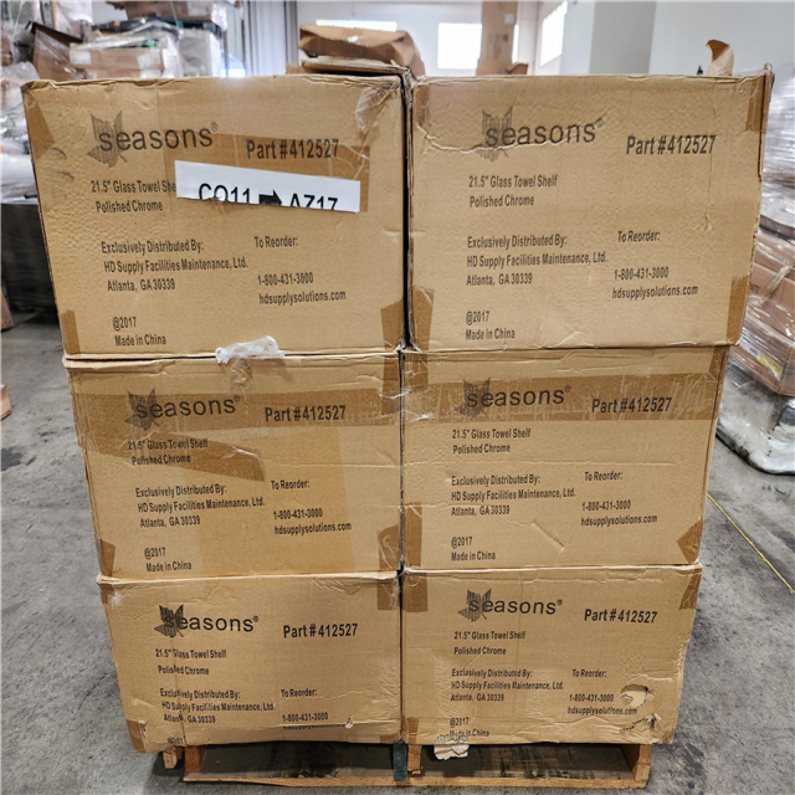 Phoenix Location Seasons 21.5 Glass Towel Shelf (10-Per Box) Pallet (24 Boxes Total)