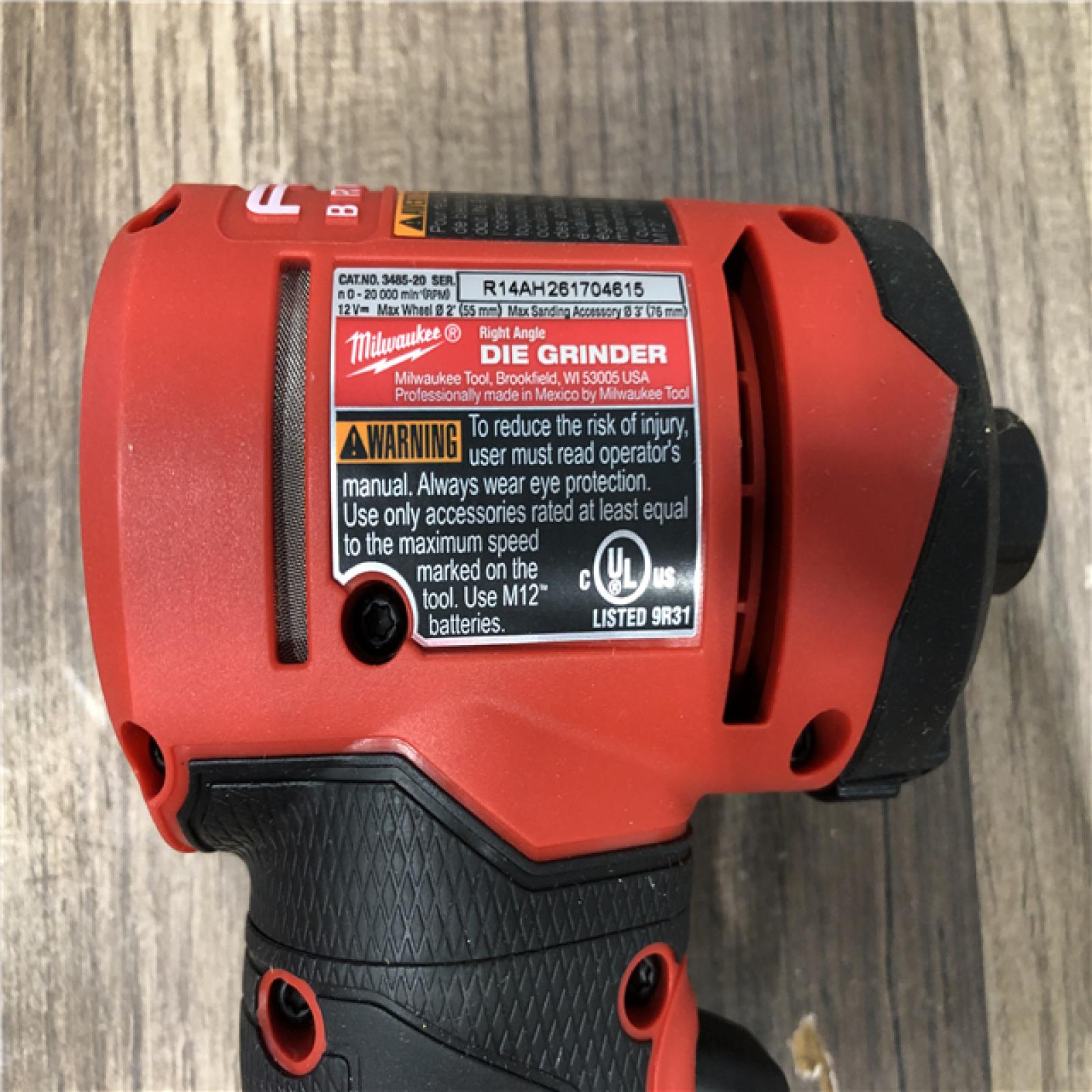 AS-IS Milwaukee  FUEL 12V Lithium-Ion Brushless Cordless 1/4 in. Right Angle Die Grinder (Tool-Only)